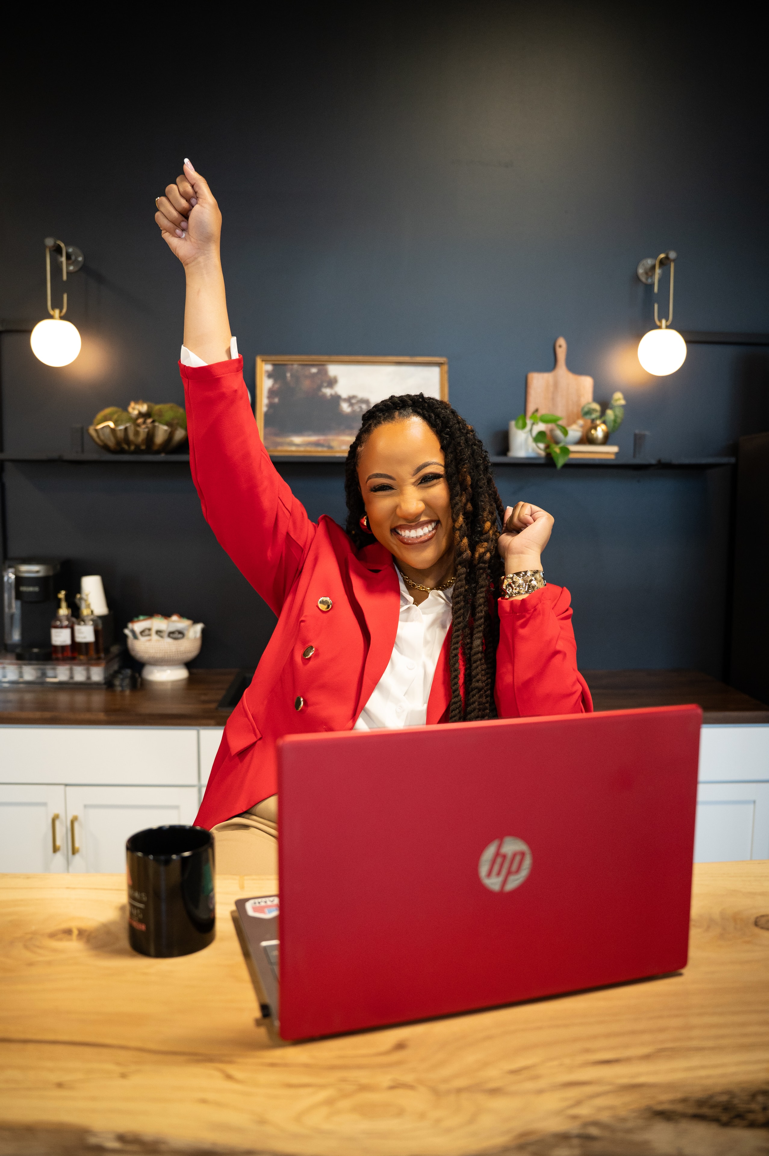 Ramona celebrating a client's mortgage approval